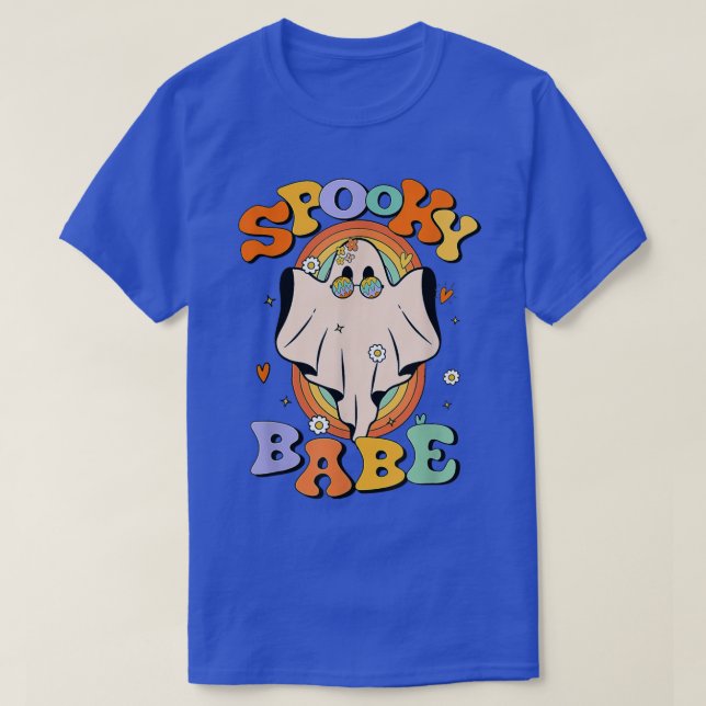 Camiseta Espeluznante Babe Cute Fall Vibes Otoño Ghost Hal (Diseño del anverso)