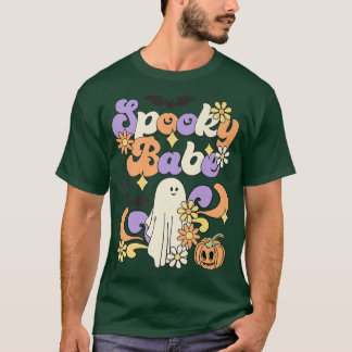 Camiseta Espeluznante Babe Floral Fantasma Boo Mamá Y Babe 