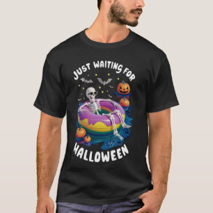 Camiseta Espeluznante Bocadón De Halloween Esperando A Hal