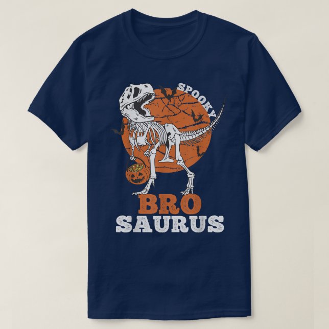Camiseta Espeluznante Bro Saurus Dinosaur Skeleton T rex Pu (Diseño del anverso)