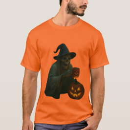 Camiseta Espeluznante Bruja con calabaza