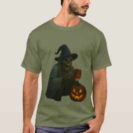 Camiseta Espeluznante Bruja con calabaza