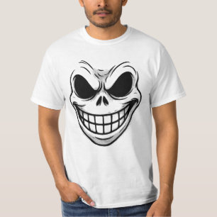 Camiseta Espeluznante Cara Personalizado Line Art T-Shirt