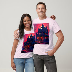 Camiseta Espeluznante casa embrujada en el diseño del atard