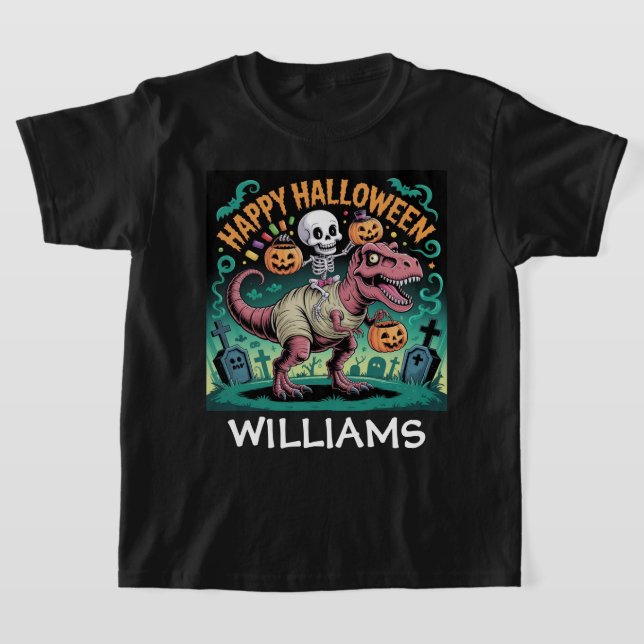Camiseta Espeluznante Dino Rider - Skeleton sobre la momia  (Distribución)