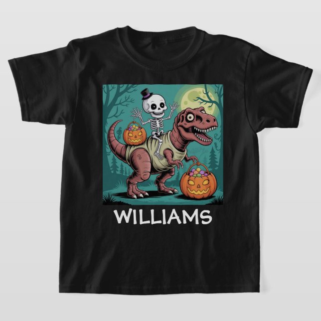 Camiseta Espeluznante Dino Rider - Skeleton sobre la momia  (Distribución)