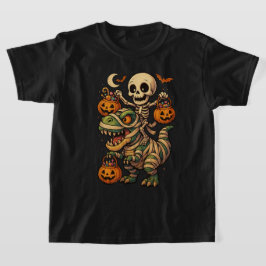Camiseta Espeluznante diseño de Halloween T-Rex y momia