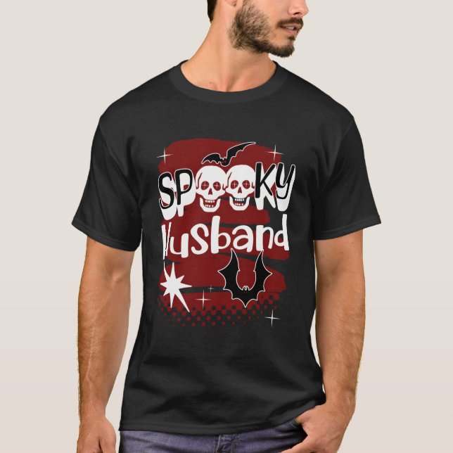 Camiseta Espeluznante Esposo Halloween Sasuy Bats And Skull (Anverso)