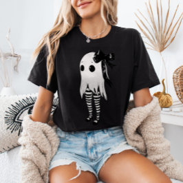 Camiseta Espeluznante fantasma en halloween de piernas a ra