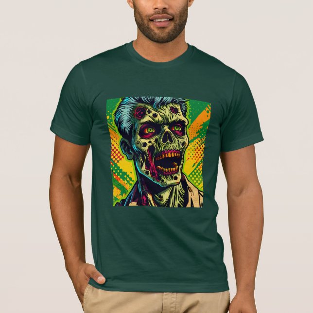 Camiseta Espeluznante fiesta de Halloween de Zombie (Anverso)