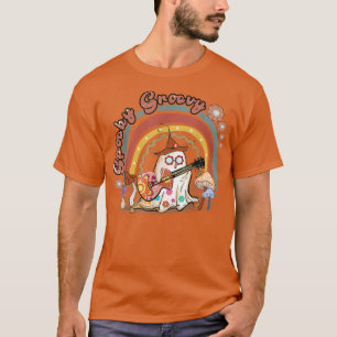 Camiseta Espeluznante Groovy Rainbow Vintage Halloween