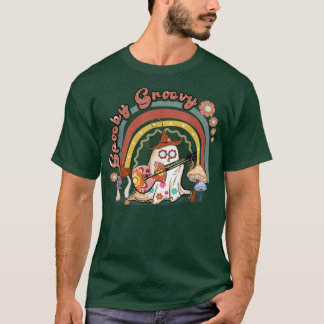 Camiseta Espeluznante Groovy Rainbow Vintage Halloween