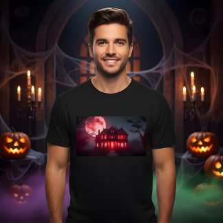 Camiseta Espeluznante Halloween Hauned House Design