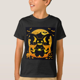 Camiseta Espeluznante Ilustracion de Halloween con bat Pump