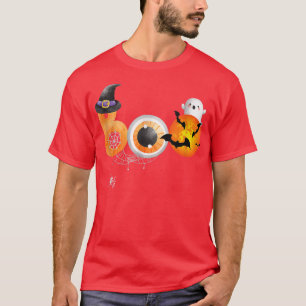 Camiseta Espeluznante luna Halloween Boo Spider Web Bat Wit