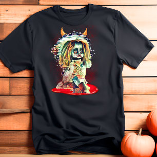 Camiseta Espeluznante muñeca embrujada horror Halloween T-S