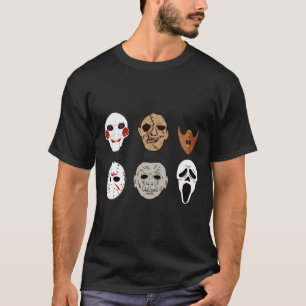 Camiseta Espeluznante película de terror cara enmascara al