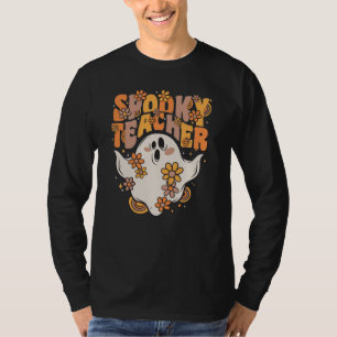 Camiseta Espeluznante Profesor Groovy Fantasma Con Flores V