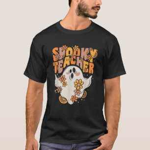 Camiseta Espeluznante Profesor Groovy Fantasma Con Flores V