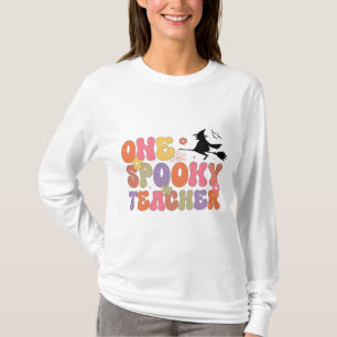 Camiseta Espeluznante profesor Halloween Larga Manga