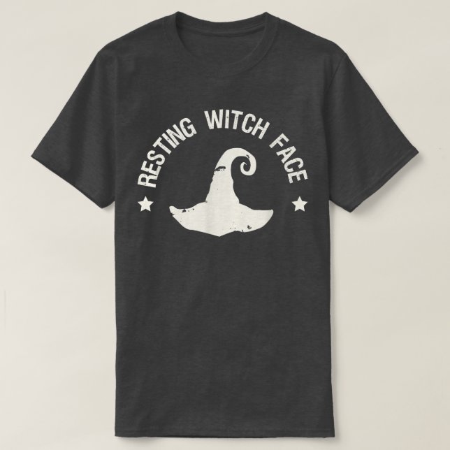 Camiseta Espeluznante Resting Witch Face Halloween 479 (Diseño del anverso)