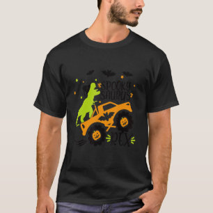 Camiseta Espeluznante Saurus Rex Truck Calabaza Dinosaurio 