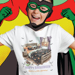 Camiseta Espeluznante Sleepover Boy Birthday Skeleton Hands<br><div class="desc">Acepte el espíritu de Halloween con esta divertida y espeluznante camiseta personalizada, perfecta para fiestas de cumpleaños con sueño. El diseño cuenta con una magnífica cama de acuarela con unas manos de esqueleto espeluznantes que llegan desde abajo, añadiendo un toque lúdico pero escalofriante a su celebración. Ideal para crear una...</div>
