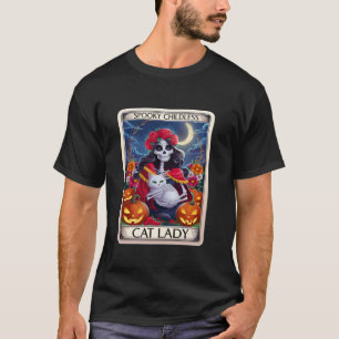 Camiseta Espeluznante Tarjeta Tarot de Lady Gato Infantil H