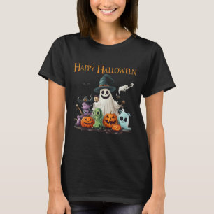 Camiseta Espeluznante traje de halloween fantasma feliz Hal