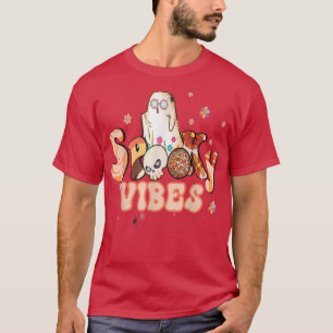 Camiseta Espeluznante Vibes Flower Power Retro Hippy Ghost