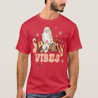 Camiseta Espeluznante Vibes Flower Power Retro Hippy Ghost 