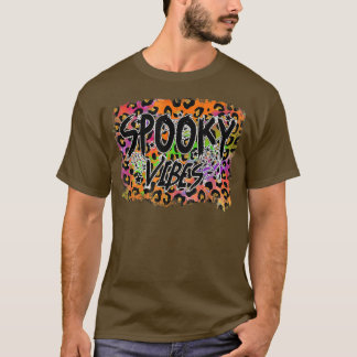 Camiseta Espeluznante Vibes Leopardo HalloweenSpooky Tie Dy