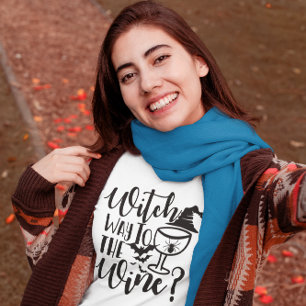 Camiseta Espeluznante Witch Wine Shirt Halloween Costume Te