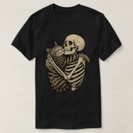 Camiseta Espeluznante y abrazo al gato - Aterrador Hallowee
