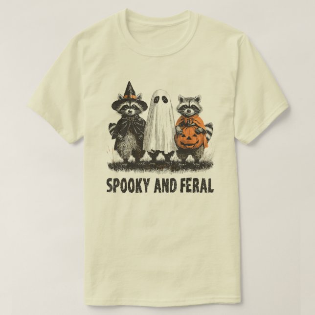 Camiseta Espeluznante Y Feral Halloween Tía Fantasma (Diseño del anverso)