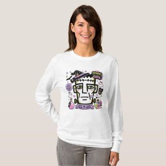 Camiseta espeluznante y linda de mujer de Frankens