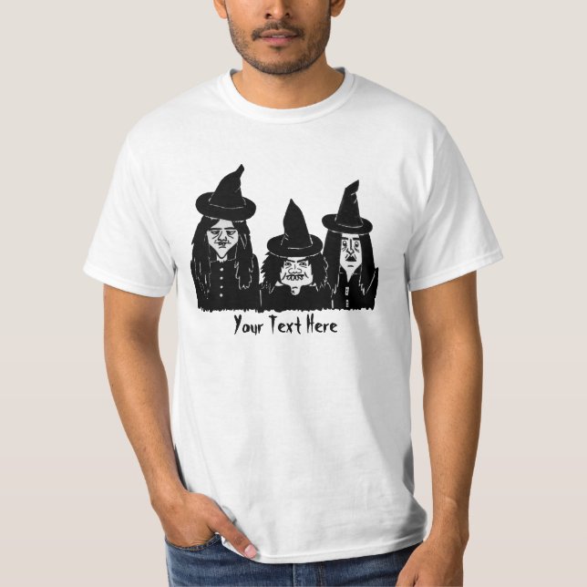 Camiseta espeluznantes brujas negras aterradoras halloween (Anverso)