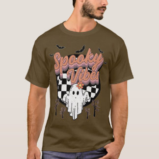 Camiseta Espeluznantes Vibes Retro Halloween Cute Boo Costu