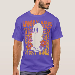 Camiseta Espeluznantes Vibes Retro Halloween Fantasma Flora