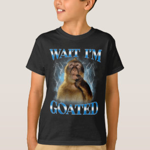 Camiseta Espera, estoy coronado Meme de mono pensativo dive