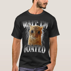 Camiseta Espera, estoy enloquecido, meme divertido de gato 