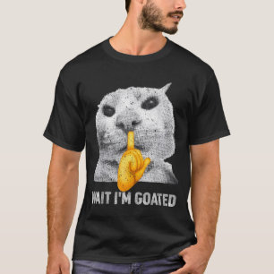 Camiseta Espera, soy Cabra Gato Silly Cats Meme Disfraz Hom