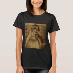 Camiseta Espera, soy Goated, mono pensativo divertido meme