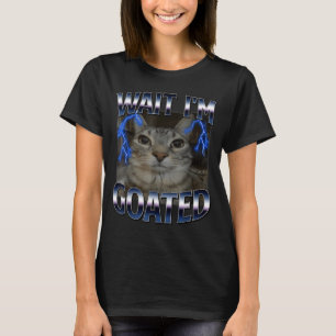 Camiseta Espera, soy un gato con cuernos, meme divertido de