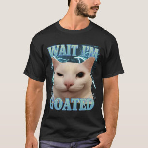Camiseta Espera, soy un gato con cuernos, meme divertido de