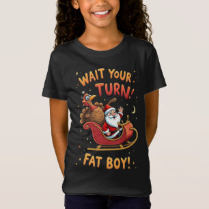 Camiseta 🎅🦃¡Espera tu turno, niño gordo! Pavo divertido v