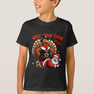Camiseta Espera tu turno papá gordo Turquía Santa Funny Tha