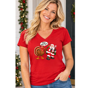 Camiseta Espera tu turno Santa – Pavo divertido de Acción d