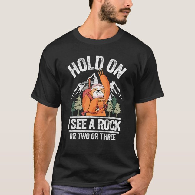 Camiseta Espera Veo A Un Geólogo De Rock Chistes Sloth Rock (Anverso)