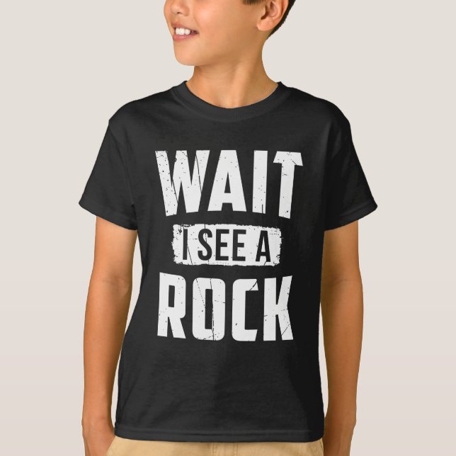 Camiseta Espera, Veo Una Geología De Rock (Anverso)
